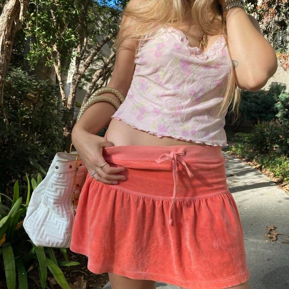 Vintage Y2K Juicy Couture Velour Mini Skirt, Small